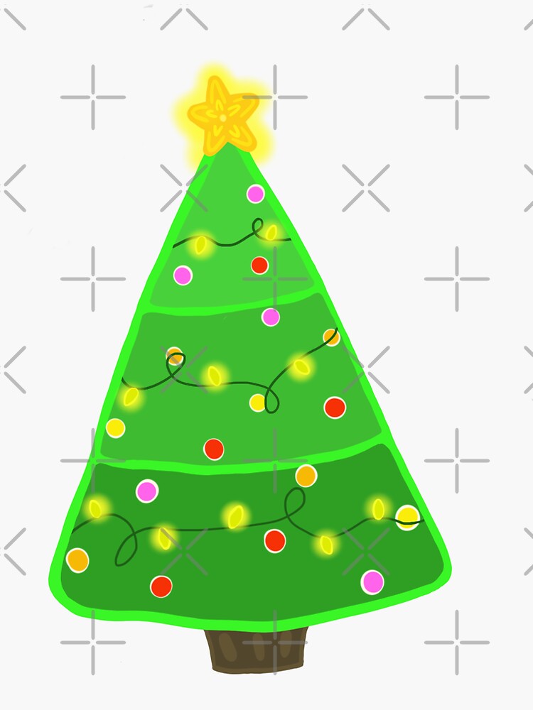 "Bright Christmas tree" Sticker for Sale by LilyDesigned Redbubble