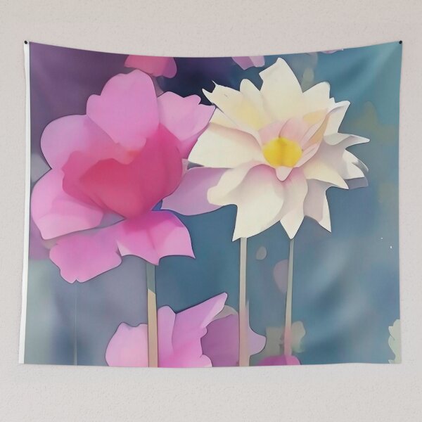 Aperçu de l'œuvre Jolies fleurs aquarelles mignonnes créée et vendue par CattlettArt.