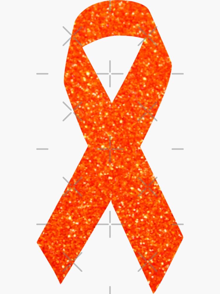 "Orange Faux Glitter Awareness Ribbon" Sticker for Sale by FelicityK