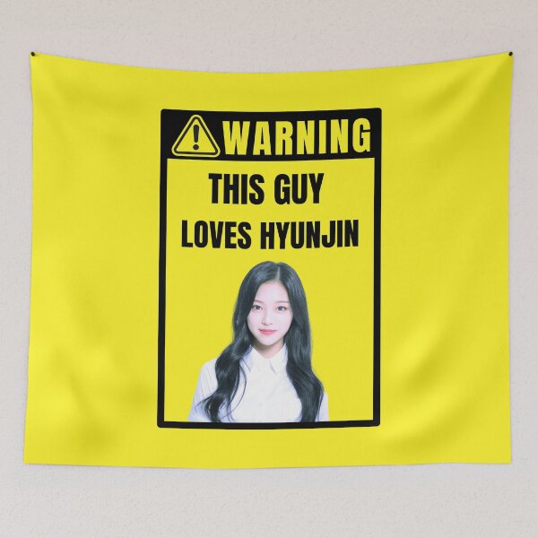 Item preview, loona warning sign: hyunjin (male) designed and sold by loonaluvdesigns.
