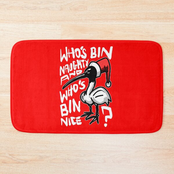 Item preview, Christmas Bin Chicken T Shirt - Australian Bin Chicken Christmas Themed Tee with quote "Who's Bin Naughty" featuring an Aussie Ibis bird! designed and sold by sketchNkustom.