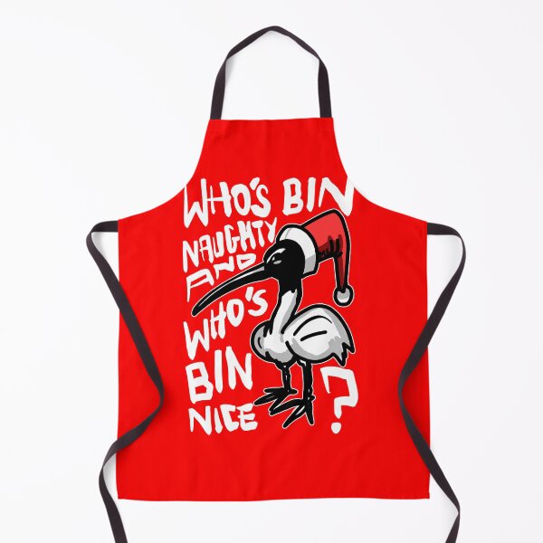 Item preview, Christmas Bin Chicken T Shirt - Australian Bin Chicken Christmas Themed Tee with quote "Who's Bin Naughty" featuring an Aussie Ibis bird! designed and sold by sketchNkustom.