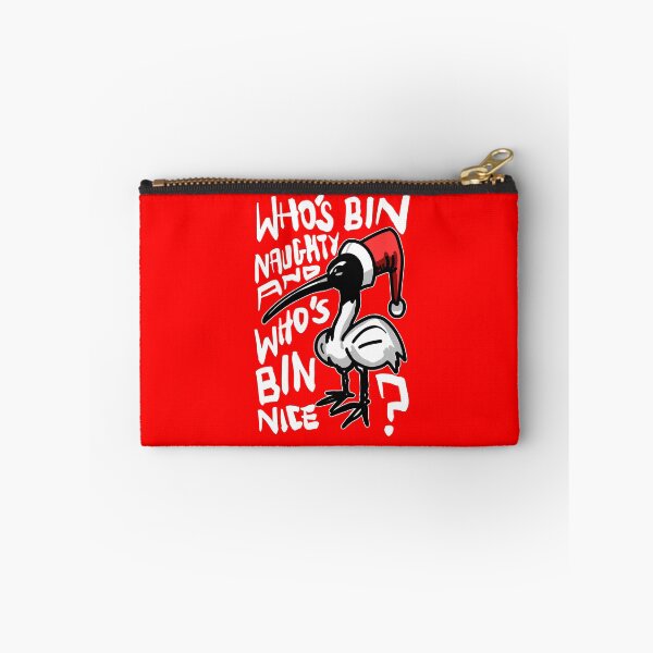 Item preview, Christmas Bin Chicken T Shirt - Australian Bin Chicken Christmas Themed Tee with quote "Who's Bin Naughty" featuring an Aussie Ibis bird! designed and sold by sketchNkustom.