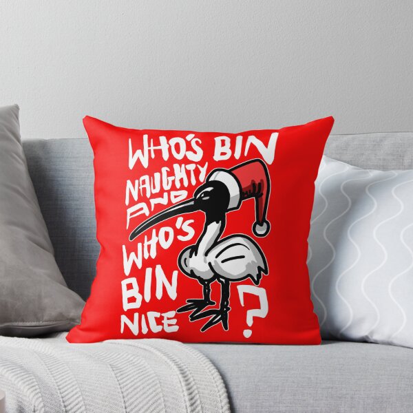 Item preview, Christmas Bin Chicken T Shirt - Australian Bin Chicken Christmas Themed Tee with quote "Who's Bin Naughty" featuring an Aussie Ibis bird! designed and sold by sketchNkustom.