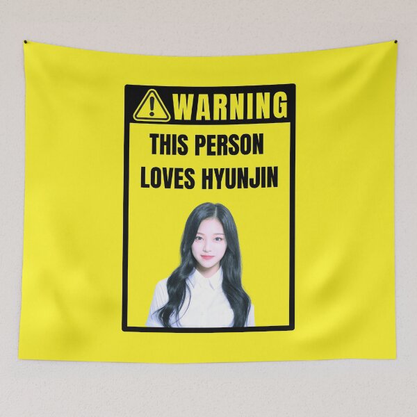 Item preview, loona warning sign: hyunjin (gender neutral) designed and sold by loonaluvdesigns.