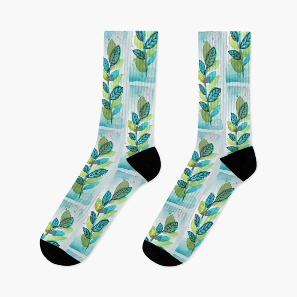 Item preview, Blue and green leaves designed and sold by ArteAnnie.