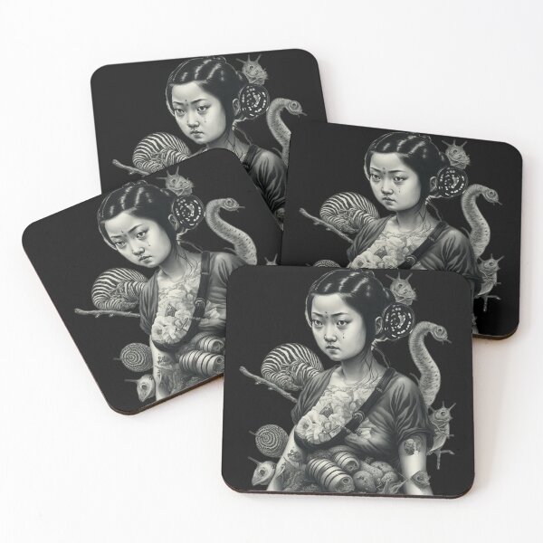 Item preview, Japanese Slug Woman - woodblock print designed and sold by Gallery of Weirdness.