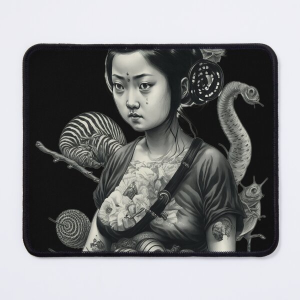 Item preview, Japanese Slug Woman - woodblock print designed and sold by Gallery of Weirdness.
