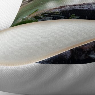 Thumbnail 2 of 3, Throw Pillow, Behind the Waterfall Hell Hole Nowra designed and sold by Rainphotography.