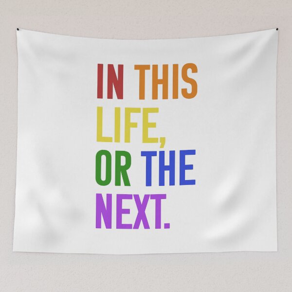 Item preview, In this life or the next (rainbow text) - Warrior Nun designed and sold by Queerdelion.
