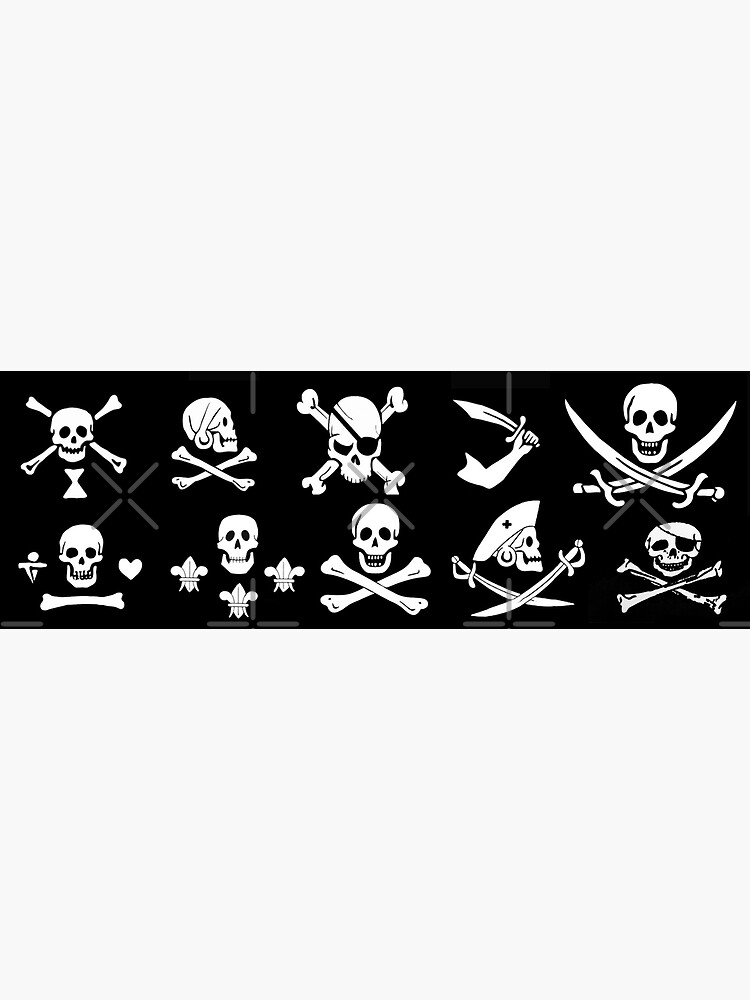 "BLACK PIRATE BANNERS SKULL,CROSSED BONES,SWORDS" Photographic Print by ...