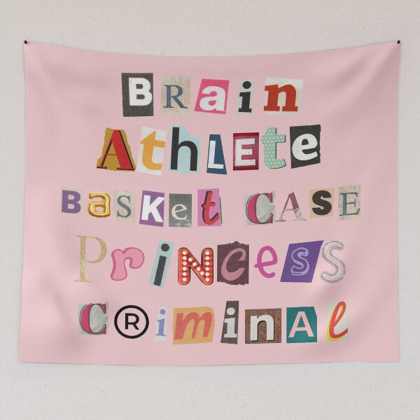 Item preview, Brain Athlete Basket Case Princess Criminal Breakfast Club Print designed and sold by Femme Pastel Collective.
