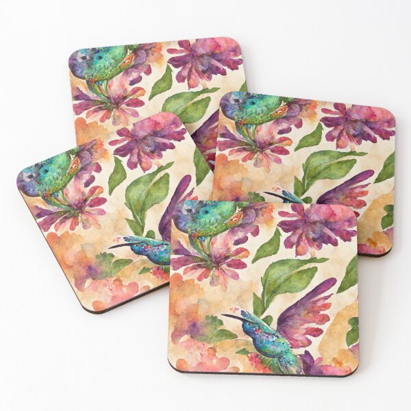 Artikelvorschau, Bunter Aquarellkolibri und Blumen 25 entworfen und verkauft von printiesart.