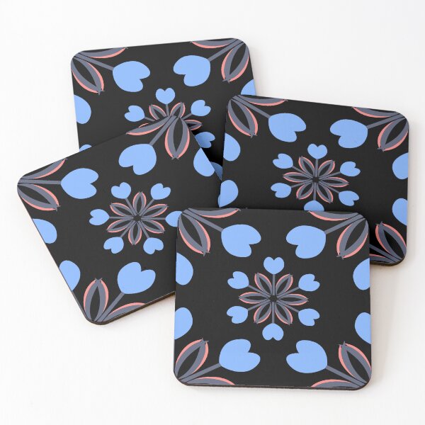 Item preview, Black, grey and periwinkle tulip heart wreath designed and sold by FrancesPoff.