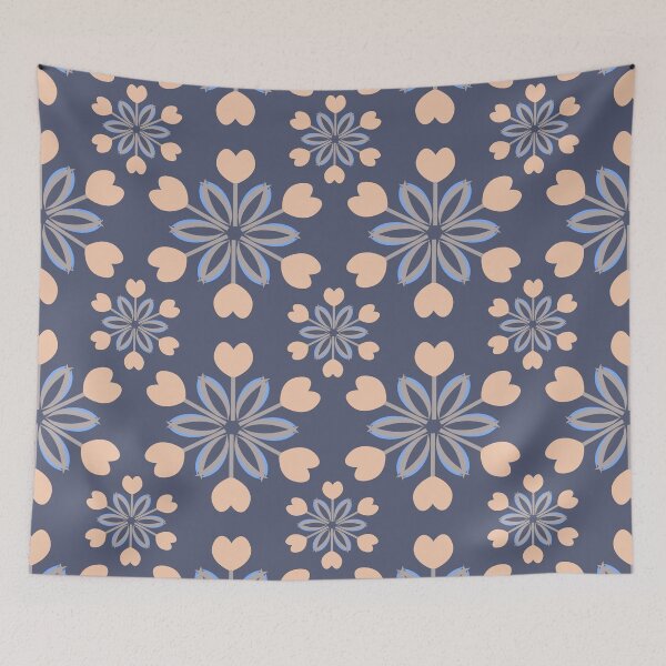 Item preview, Denim blue, blush and grey tulip wreath  designed and sold by FrancesPoff.