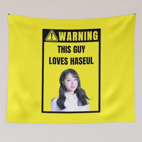 Item preview, loona warning sign: haseul (male) designed and sold by loonaluvdesigns.