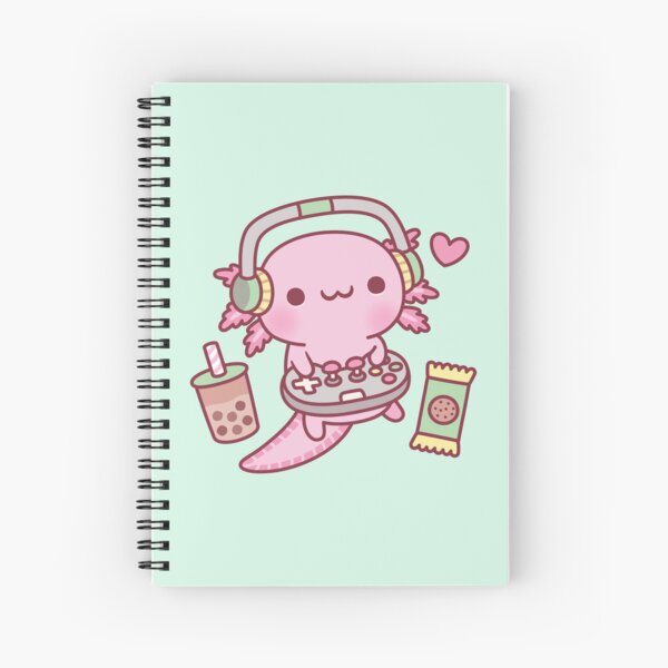 Aperçu de l'œuvre Axolotl mignon adore jouer à des jeux vidéo drôles créée et vendue par rustydoodle.