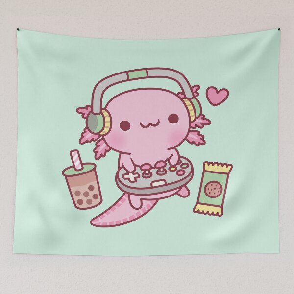 Item preview, Cute Axolotl Loves Playing Video Games Funny designed and sold by rustydoodle.