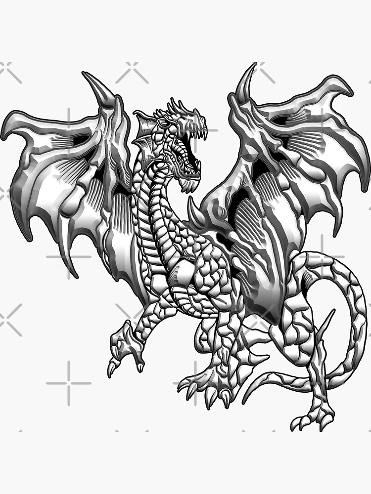 "Shiny Metal Dragon" Sticker for Sale by ArtfulDragon Redbubble