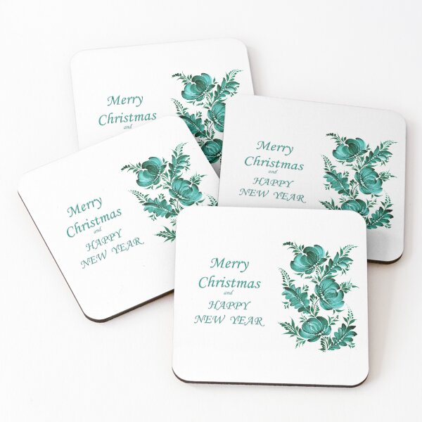 Item preview, Merry Christmas and Happy New Year, Winter greeting card, Christmas gift card, X mas card, Petrykivka painting designed and sold by Sunflower-7.