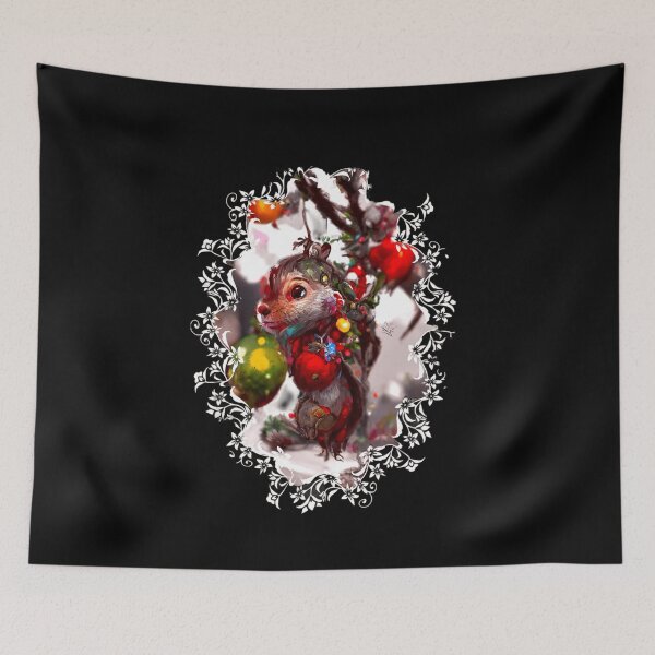 Item preview, Tiny Cute Squirrel Mistletoe Decorative  designed and sold by zheworkstudio.