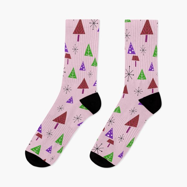 Item preview, Mid Century Modern Christmas Trees Pink Multicolored designed and sold by thepixelgarden.