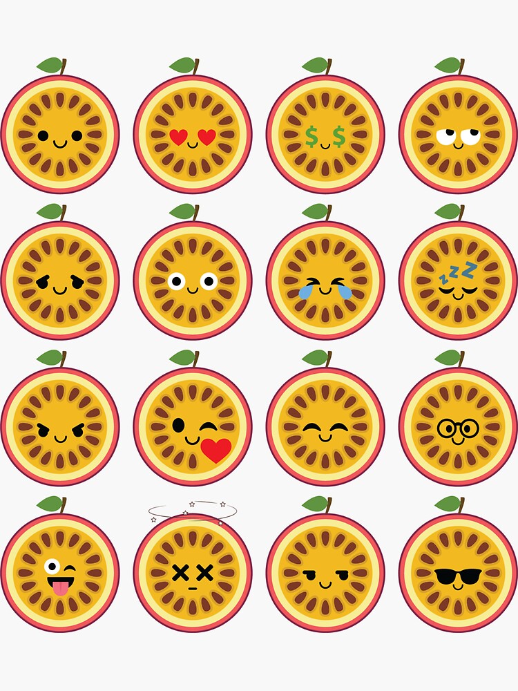 "Passion Fruit Emoji " Sticker for Sale by HippoEmo Redbubble
