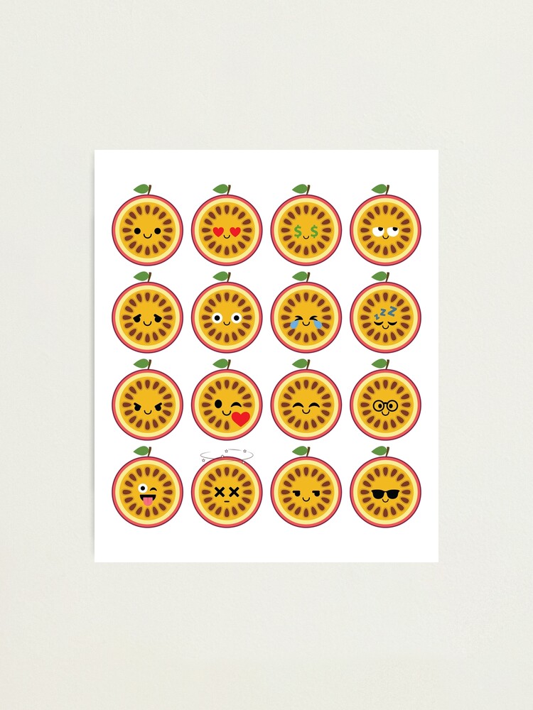 "Passion Fruit Emoji " Photographic Print by HippoEmo Redbubble