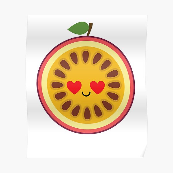 Passion Fruit Emoji Poster For Sale By Hippoemo Redbubble