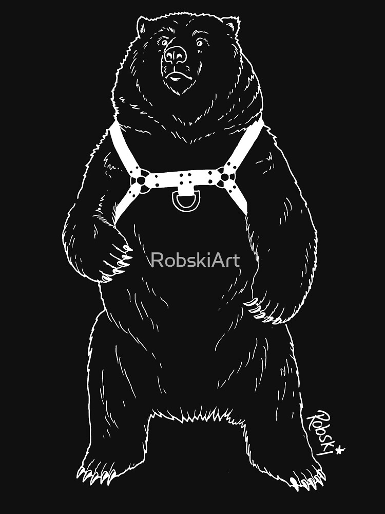 Leather Bear - White lines by RobskiArt