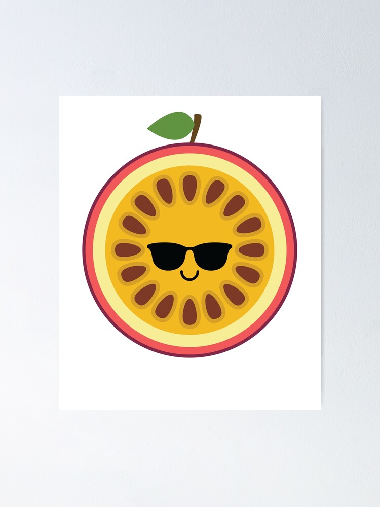 "Passion Fruit Emoji " Poster by HippoEmo Redbubble