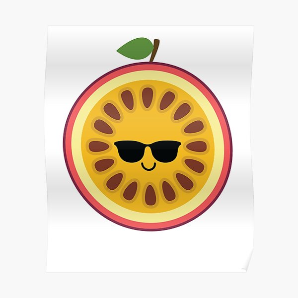 "Passion Fruit Emoji " Poster by HippoEmo Redbubble