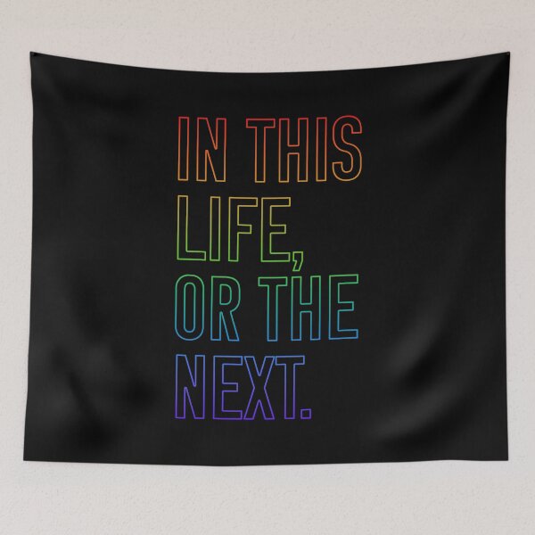 Item preview, In this life or the next (rainbow outline text) - Warrior Nun designed and sold by Queerdelion.