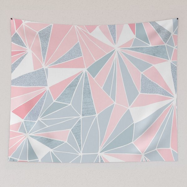 Item preview, Cool blue/grey and pink Geometric Prism Pattern  designed and sold by Dominiquevari.