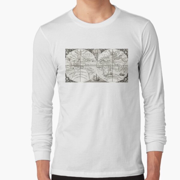 Vintage Map of the World | Grand Voyages | Theodor de Bry | Circa 1596 | Long Sleeve T-Shirt