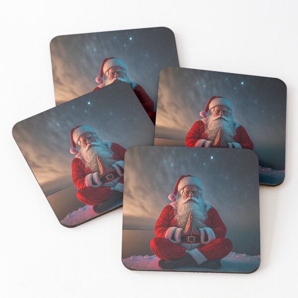 Item preview, Santa Claus Meditating Yogo Northern Lights Christmas designed and sold by Itis-Whatitis.