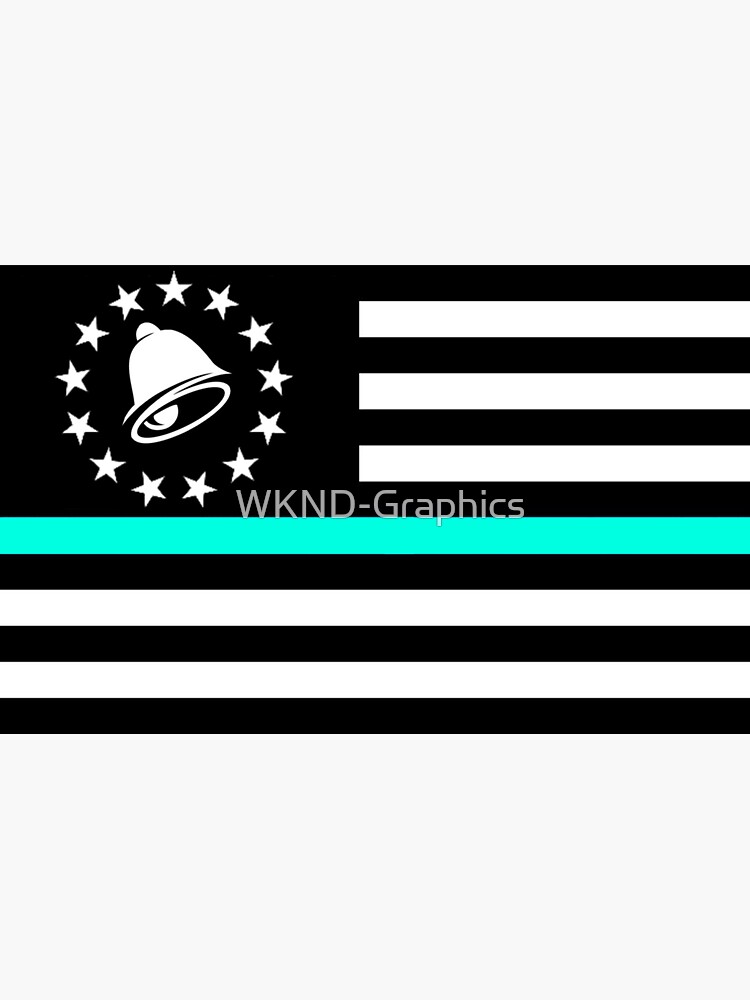 Thumbnail 3 of 3, Sticker, Thin Baja Blast Line Flag designed and sold by WKND-Graphics.