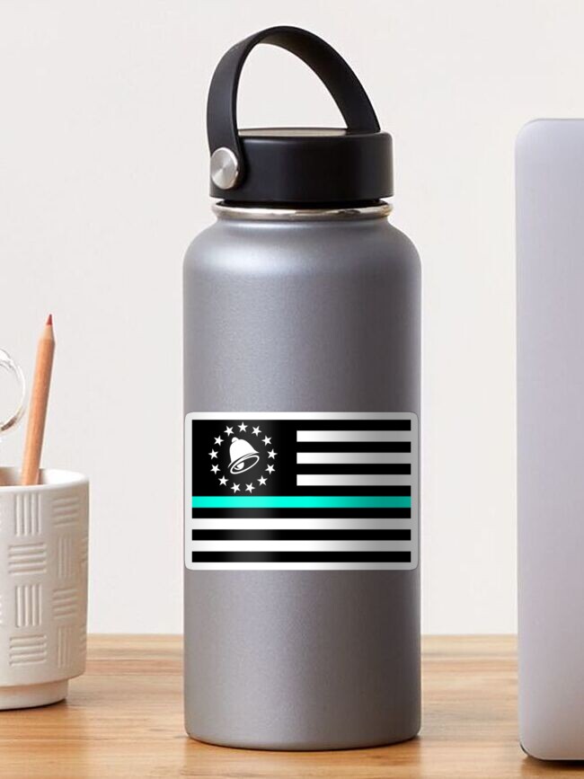 Thumbnail 1 of 3, Sticker, Thin Baja Blast Line Flag designed and sold by WKND-Graphics.