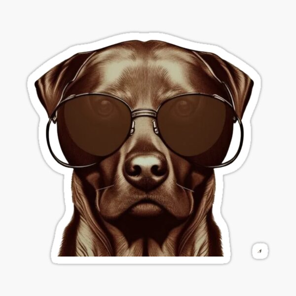Chocolate Lab in Sunglasses Sticker