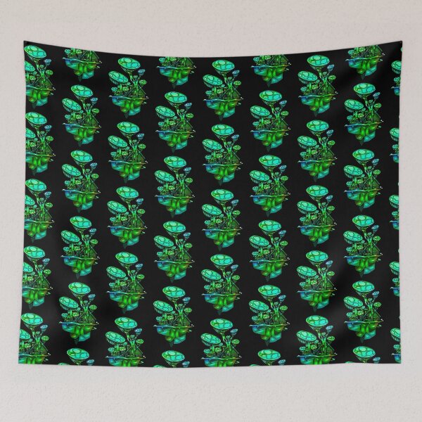 Item preview, Mushroom Island Log Cabin - Trippy Mushroom Art designed and sold by mikeymadness.