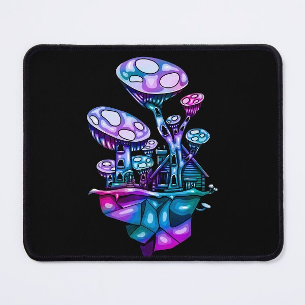 Item preview, Mushroom Island Log Cabin - Trippy Mushroom Art designed and sold by mikeymadness.