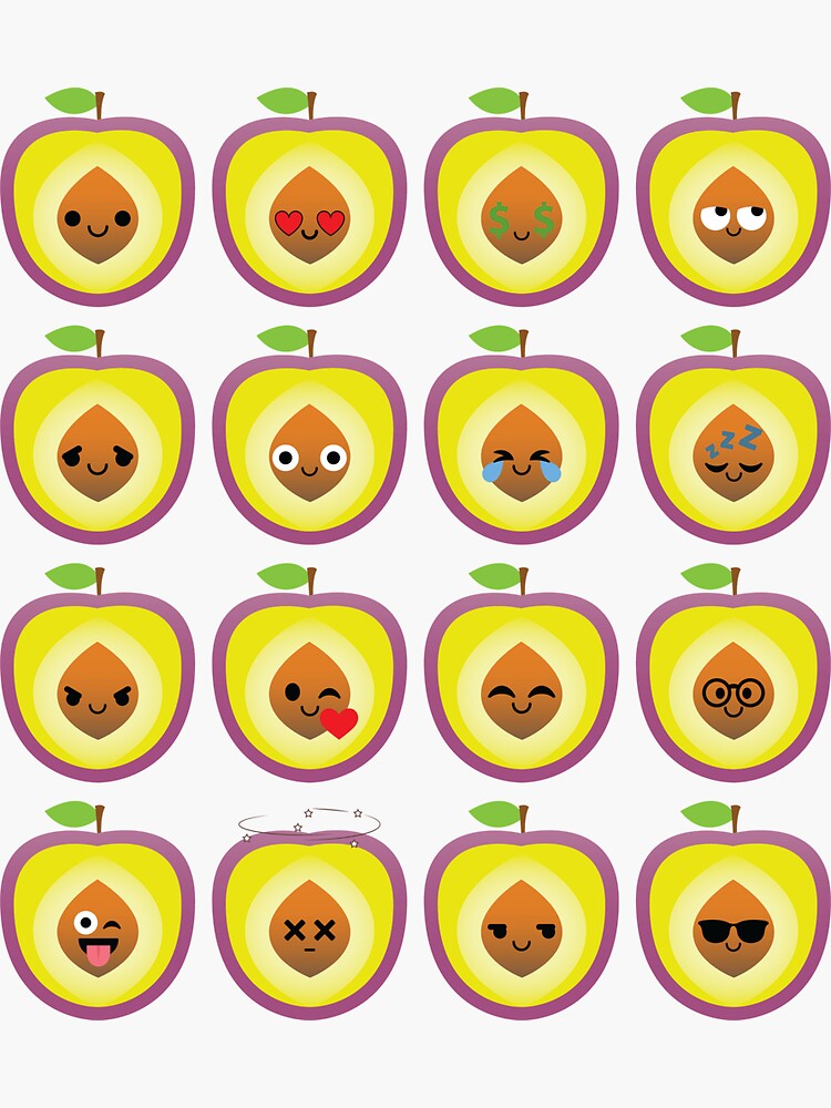"Plum Emoji " Sticker for Sale by HippoEmo Redbubble