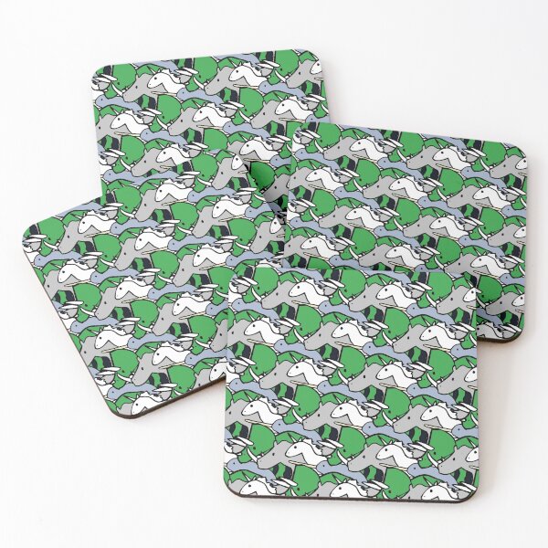 Item preview, Horned Warrior Friends pattern (unicorn, narwhal, triceratops, rhino) designed and sold by jezkemp.