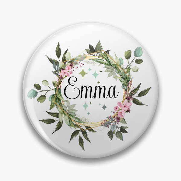 Aperçu de l'œuvre EMMA personnalisé nom anniversaire étiquette nom de famille EMMA fille nom personnalisé prénom nom de famille aquarelle florale créée et vendue par HalloweenGift.