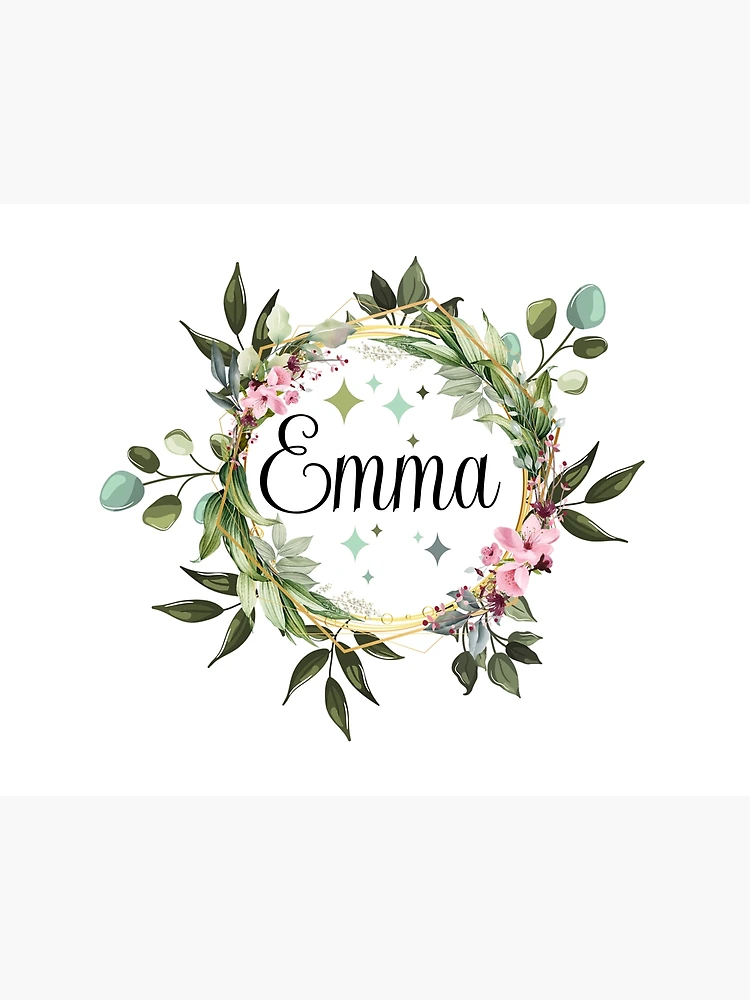 Emma - Almohada personalizada para niñas y mujeres con nombre de Emma (16.0  x 16.0 in), diseño floral, multicolor