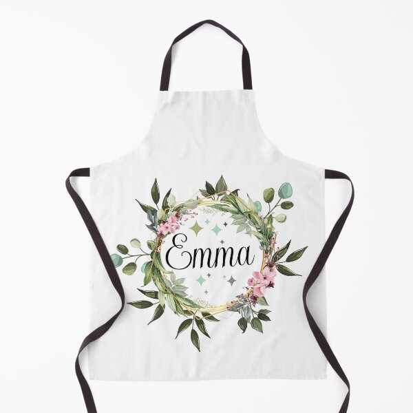 Aperçu de l'œuvre EMMA personnalisé nom anniversaire étiquette nom de famille EMMA fille nom personnalisé prénom nom de famille aquarelle florale créée et vendue par HalloweenGift.