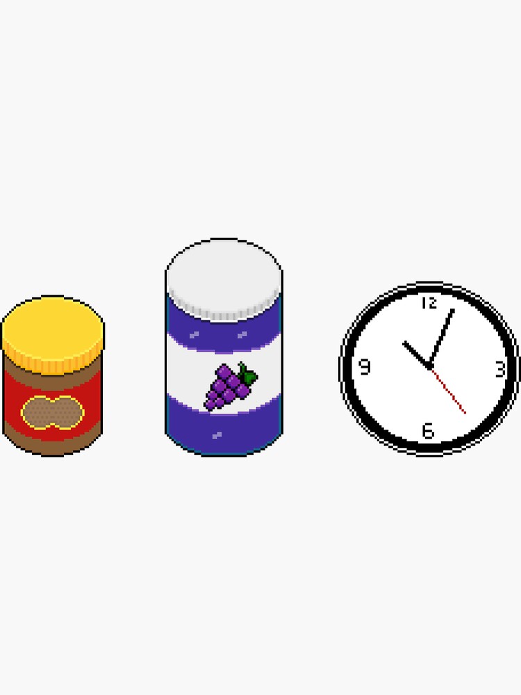 "Pixel art Peanut butter jelly time funny pixel design" Sticker for Sale by lugwrench1988