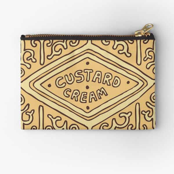 Custard Cream British Biscuit Zipper Pouch