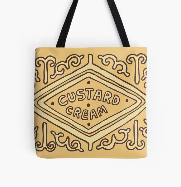 Custard Cream British Biscuit All Over Print Tote Bag
