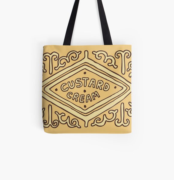 Custard Cream British Biscuit All Over Print Tote Bag